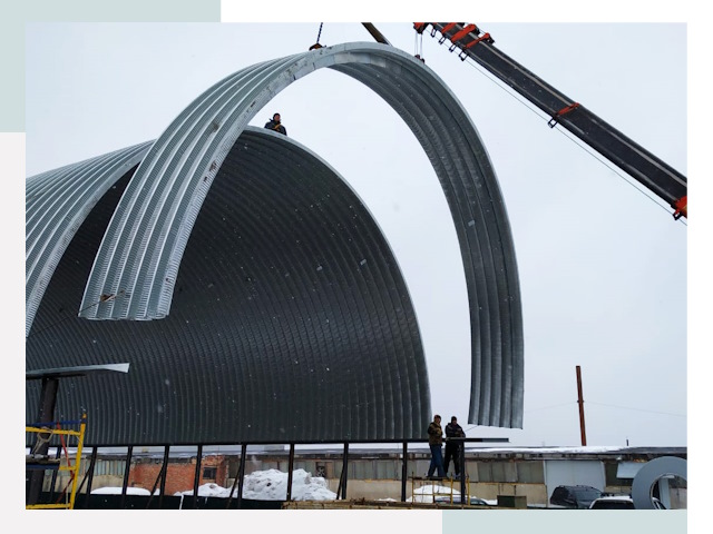 Полукруглые ангары в Шуе